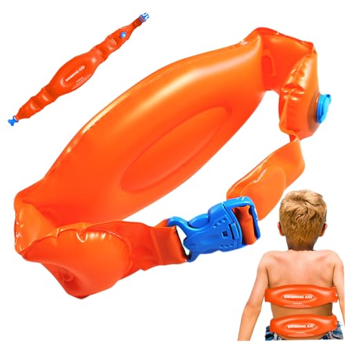 Schwimmgürtel für Kinder, PVC -Rückenschwimmer Kinderschwimmgürtel mit Schnalle, aufblasbare Schwimmhilfen, wiederverwendbares Schwimmtraining Flotationsgürtel für Kinder (S, 92x16 cm) von Pastoralist