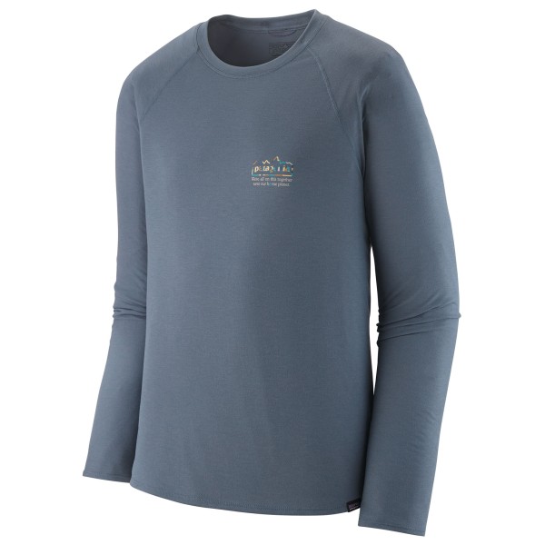 Patagonia - L/S Cap Cool Trail Graphic Shirt - Funktionsshirt Gr L blau/grau von Patagonia