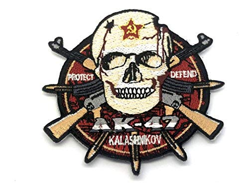 AK-47 Aufnäher mit Kalashnikov- und Totenkopf-Motiv, für Airsoft und Paintball von Patch Nation