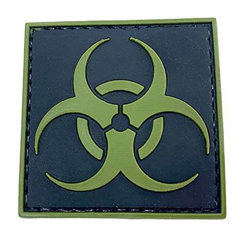 Patch / Abzeichen für Softair- und Paintball-Ausrüstung, mit Klettfläche, aus PVC, Motiv: Symbol für biologische Gefahr von Patch Nation