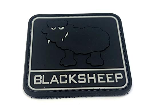Black Sheep Airsoft Klettverschluss PVC Patch (Schwarz) von Patch Nation
