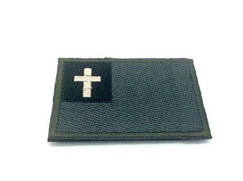 Christliche Flagge Kreuzfahrer Kreuz Gestickte Airsoft Klettverschluss-Flecken (Schwarz) von Patch Nation