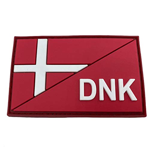 Dänemark Dänisch Diagonale DNK Flagge Taktisch Airsoft PVC Klett Emblem Abzeichen Patch von Patch Nation