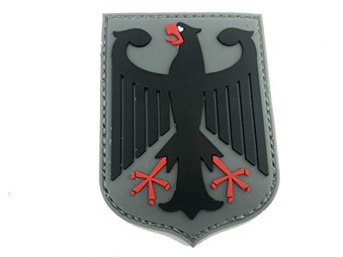 Graues Deutsches Königliches Wappen Bundesadler-Deutschland-Flagge PVC Klett Emblem Abzeichen Patch von Patch Nation