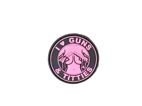 I Guns & Titties Rosa PVC Airsoft Paintball Klett Emblem Abzeichen von Patch Nation