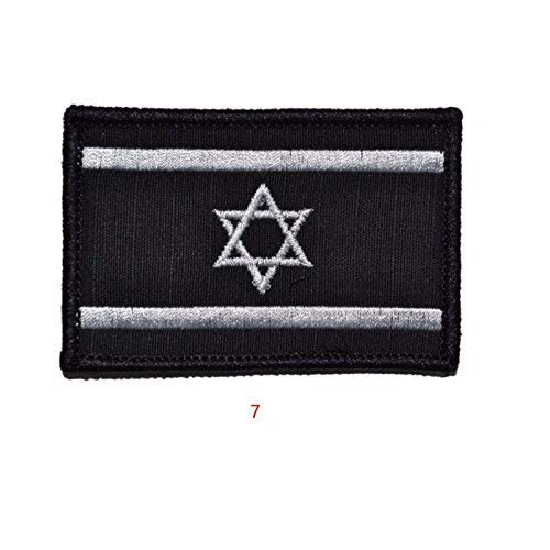 Israel Israelisch Schwarz Flagge Gestickte Airsoft Klettverschluss-Flecken von Patch Nation