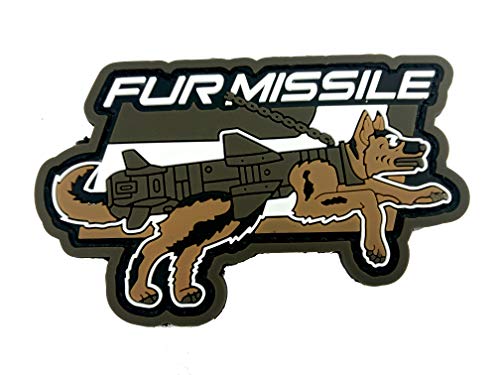 K9 Fur Missile Hund PVC Klett Emblem Abzeichen Moral Patch (Braun) von Patch Nation