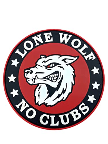 Lone Wolf No Clubs Biker PVC Klett Emblem Abzeichen Patch von Patch Nation