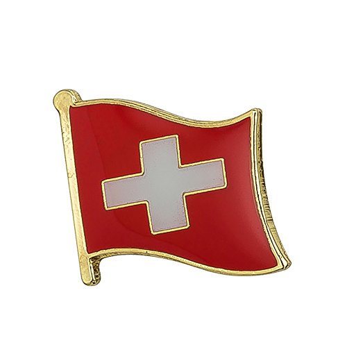 Metallanstecker mit schweizer Flagge. von Patch Nation