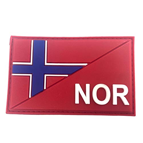 Norwegen Norwegisch Diagonale NOR Flagge Taktisch Airsoft PVC Klett Emblem Abzeichen Patch von Patch Nation