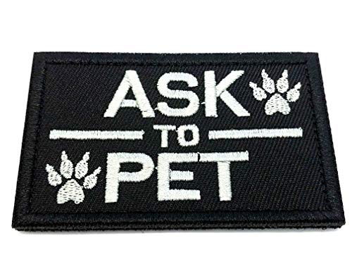 Patch Nation Ask to Pet K9 Hund Gestickte Airsoft Klettverschluss-Flecken (Schwarz) von Patch Nation