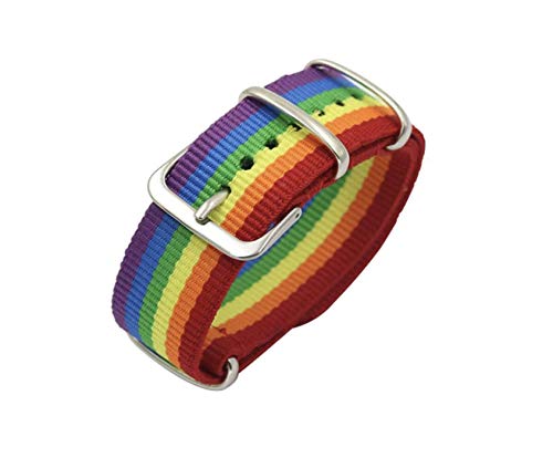 Patch Nation Homosexuell Pride Lesben Regenbogen LGBTQ Flagge Schnalle Stoff Armband Armband von Patch Nation