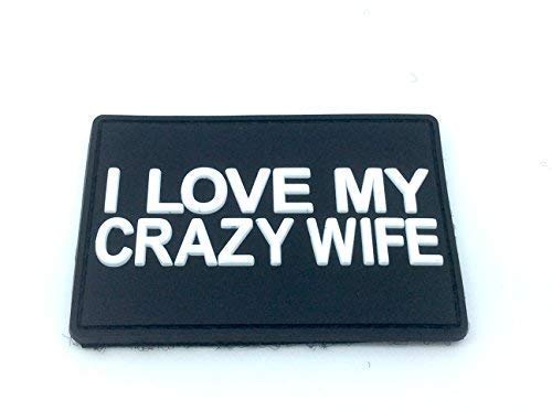 Patch Nation I Love My Crazy Wife PVC Motorradfahrer Airsoft Klett Emblem Abzeichen von Patch Nation