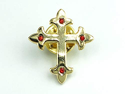 Patch Nation Juwelenbesetztes Christliches Kreuz Metall Button Badge Pin Brosche Anstecker (Gold) von Patch Nation