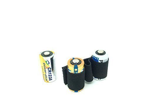 Patch Nation Klettband Rücken Batterie CR123A 3 Weg Elastischer Mehrzweck Halter Schwarz von Patch Nation