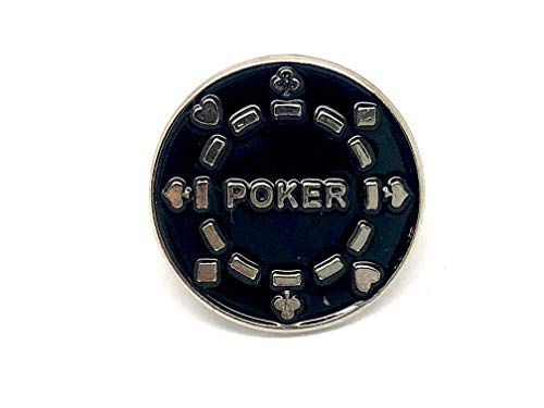 Patch Nation Poker Chip Metall Badge Pin Pins Radfahrer Anstecker Broschen (Schwarz) von Patch Nation