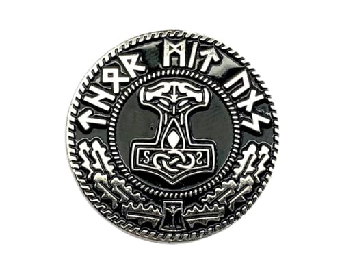 Thors Hammer Mjölnir Viking Wikingers Silber Metal Pin Badge von Patch Nation