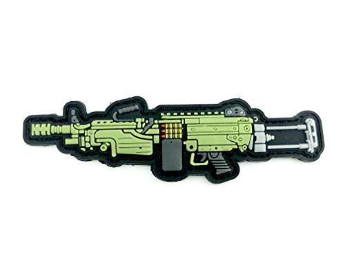 Patch Nation Verschiedene Maschinengewehrangriff-Airsoft-Gewehr Moral PVC-Fan-Klettverschluss (M249) von Patch Nation