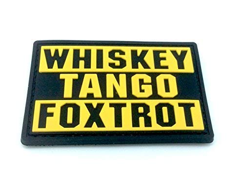 Patch Nation Whiskey Tango Foxtrot WTF Gelb PVC Airsoft Paintball Klettverschluss-Flecken Klett von Patch Nation