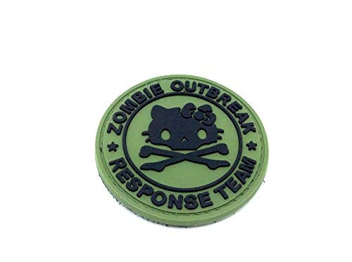 Patch Nation Zombie Outbreak Response Team Kitty PVC Airsoft Klettverschluss-Flecken Grün von Patch Nation