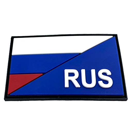 Russland Russisch Diagonale RUS Flagge Taktisch Airsoft PVC Klett Emblem Abzeichen Patch von Patch Nation