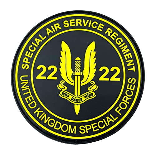 SAS Spezielles Luft Dienst Regiment Spezialeinheiten des Vereinigten Königreichs PVC Klett Emblem Abzeichen Flicken Patch (Gelb) von Patch Nation