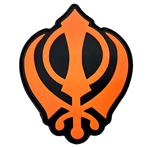 Sikh Khanda Symbol PVC Airsoft Paintball Klettverschluss-Flecken Patch (Orange) von Patch Nation
