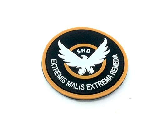 The Division SHD Extremis Malis Extrema Remedia Runde PVC Airsoft Paintball Klettverschluss-Flecken Kader Patch von Patch Nation