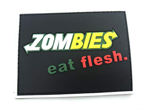 Zombies Eat Flesh Schwarz PVC Klett Emblem Abzeichen Patch von Patch Nation