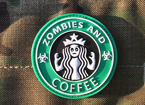 Zombies and Coffee Airsoft Klett PVC Aufnäher von Patch Nation