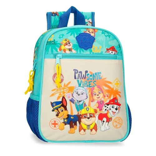 Paw Patrol Paw Patrol Pawsome Vibes Rucksack für Vorschule, anpassbar an Trolley, Blau, 21 x 28 x 10 cm, Polyester, 5,88 l, blau, Vorschulrucksack, anpassbar an Trolley von PAW PATROL