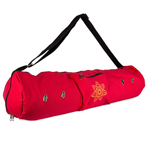 Peace Yoga Tasche für Yogamatte mit Belüftungsschlitzen, Mandala, Rot von Peace Yoga