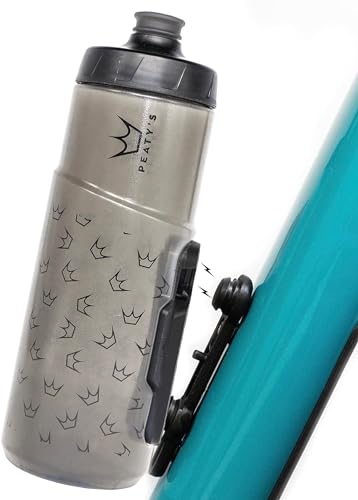 Peaty's Unisex-Erwachsene x Fidlock Lockin Magnetische Wasserflasche mit Verriegelungsboden (600 ml) – Rauchfarben, farblos, Full Band Headset(Neu) von Peaty's