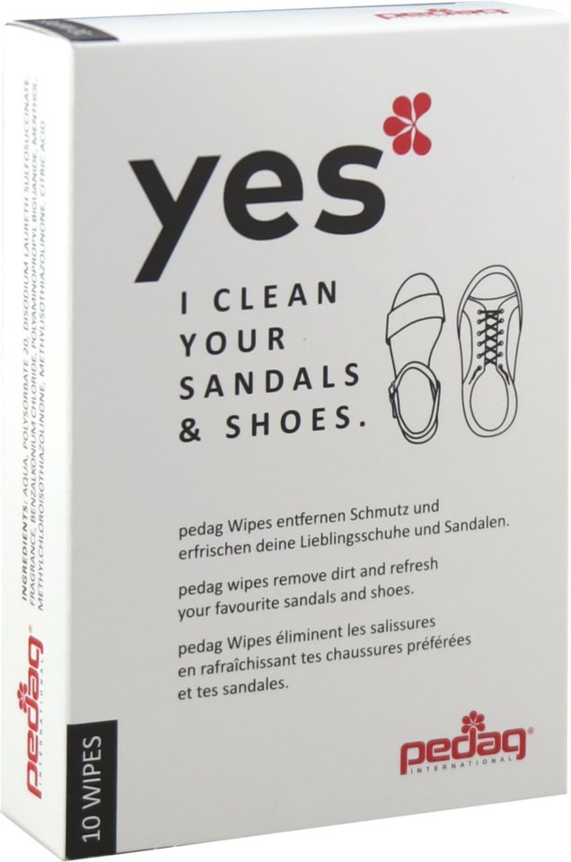 Pedag Schuhputzbürste Wipes Yes - Reinigungstücher für Sandalen, Innensohlen und Sneaker, (10-tlg) von Pedag