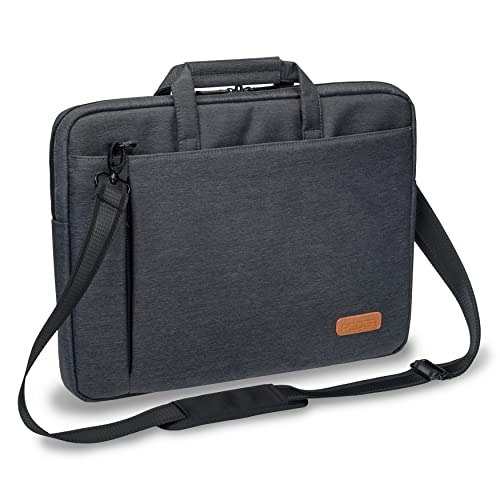 PEDEA Laptoptasche "Elegance" Notebook-Tasche bis 15,6 Zoll (39,6 cm) Umhängetasche mit Schultergurt und Tablet-PC Fach bis 11 Zoll (27,96 cm), Grau von Pedea