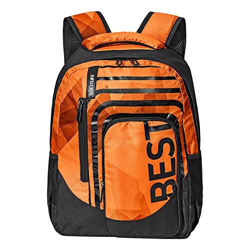 PEDEA Unisex Rucksack „BESTLIFE BREVIS“ Schultasche Freizeittasche mit Laptopfach bis 15,6 Zoll (39,6cm), orange von Pedea