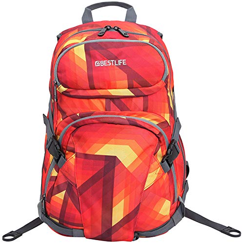 PEDEA Unisex Rucksack „BESTLIFE MERX“ Schultasche Freizeittasche mit Laptopfach bis 15,6 Zoll (39,6cm), rot/orange von Pedea