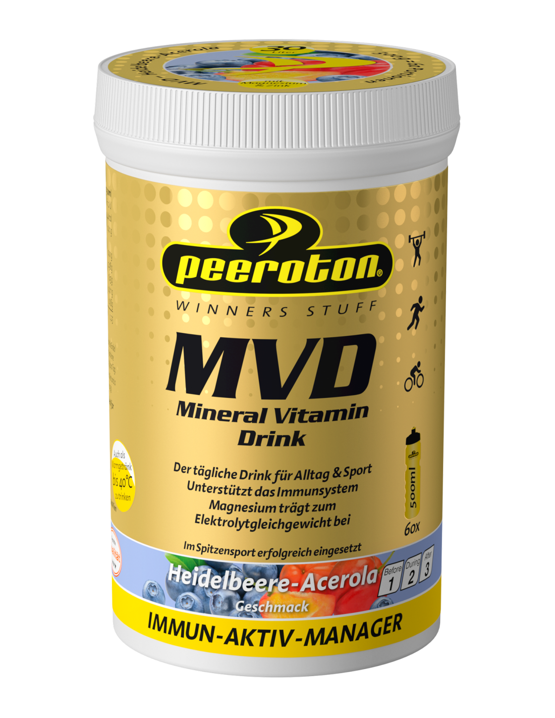 PEEROTON MVD Mineral Vitamin Drink, Heidelbeere Acerola, 300g Anwendung - Gesundheit/Wellness, Konsistenz - Pulver, Einnahmeempfehlung - bei Bedarf/Mahlzeiten, Geschmack - Heidelbeere, von Peeroton