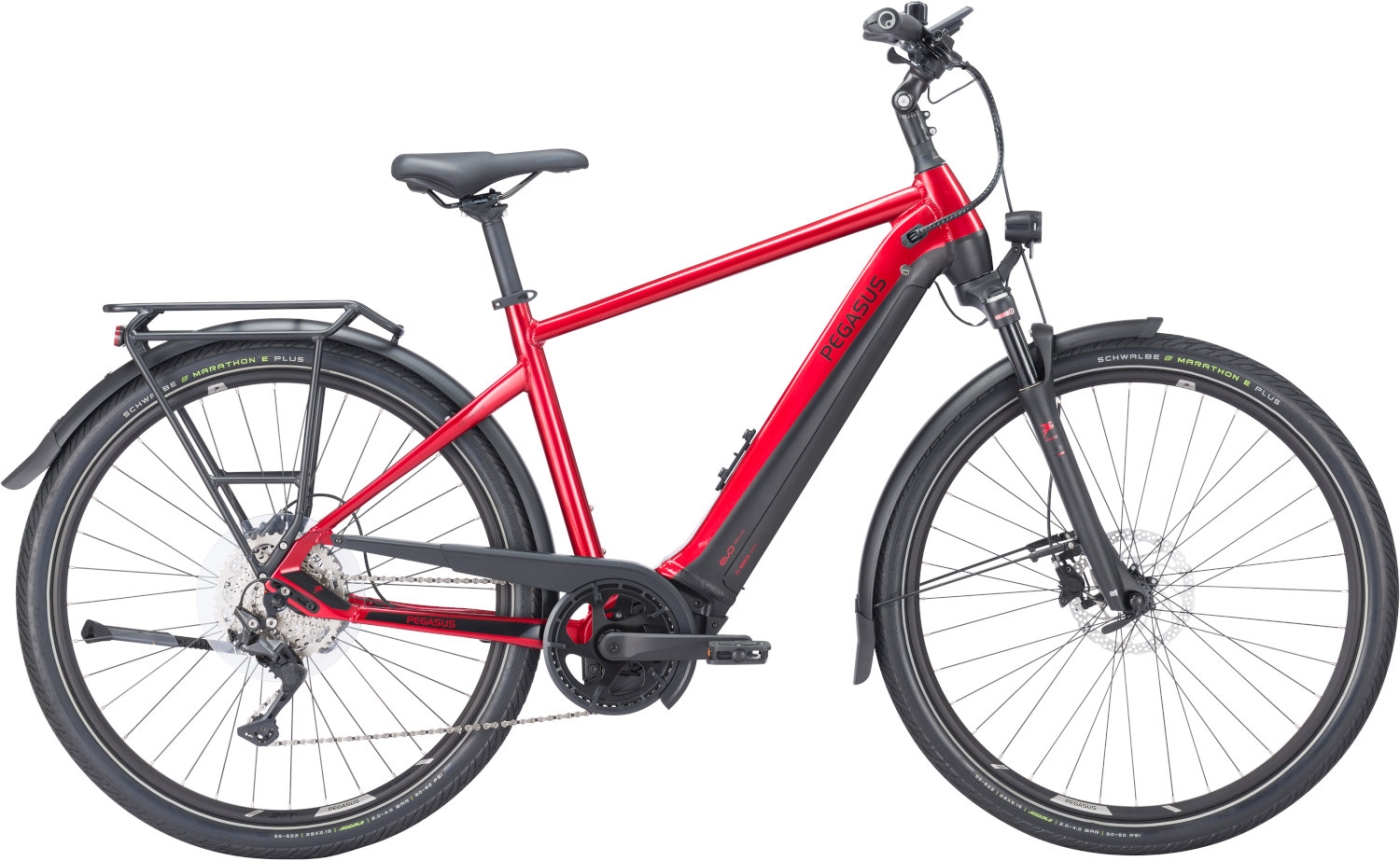 Herren e-Bike  Pegasus Premio EVO 10 Lite Herren rot . 2023 (Rahmenh. Pegasus: 60 cm | Körpergrösse ab 190 cm / Akkukapazität: 500 Wh) von Pegasus