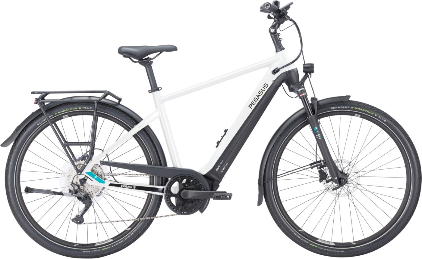 E-Bike  Pegasus Premio EVO 10 Lite Herren weiß . 2023 (Rahmenh. Pegasus: 50 cm | Körpergrösse 160 - 170 cm / Akkukapazität: 625 Wh + 200€) von Pegasus