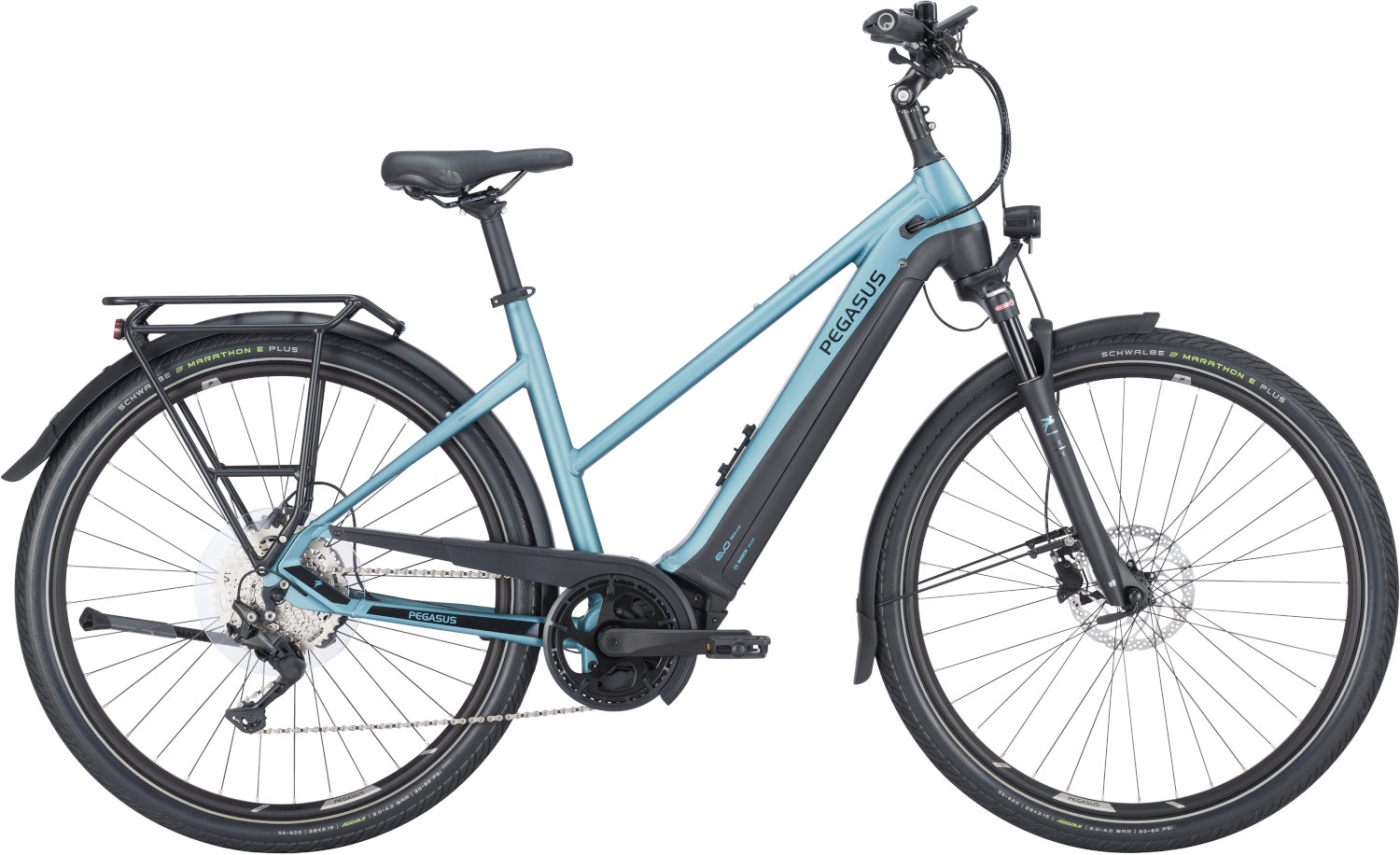 E-Bike  Pegasus Premio EVO 10 Lite trapez blau . 2023 (Rahmenh. Pegasus: 45 cm | Körpergrösse 150 - 160 cm / Akkukapazität: 625 Wh + 200€) von Pegasus