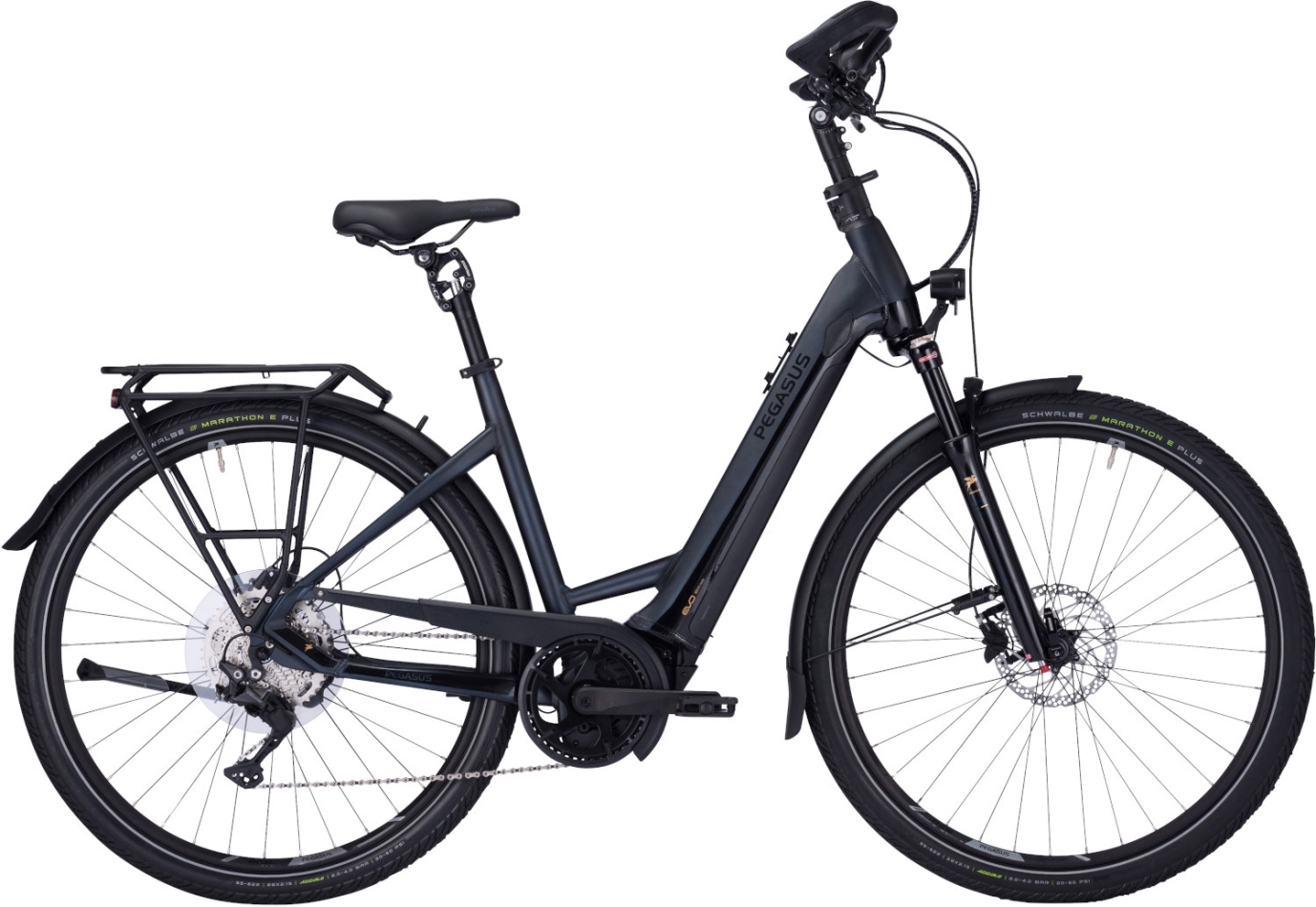 Unisex E-Bike  Pegasus Premio Evo 10 Lite Comfort Wave schwarz (Akkukapazität: Bosch 500 Wh / Rahmenhöhe: 45 cm) von Pegasus