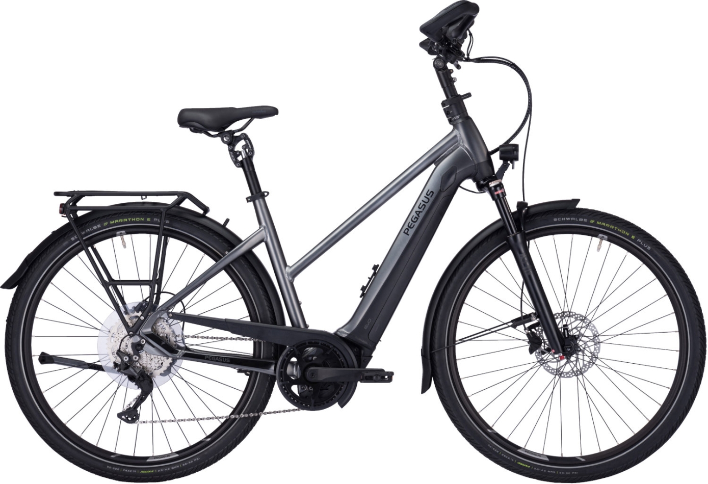 Unisex E-Bike  Pegasus Premio Evo 10 Lite Comfort trapez (Rahmenh. Pegasus: 50 cm | Körpergrösse 160 - 170 cm / Akkukapazität:  Bosch 625 Wh) von Pegasus