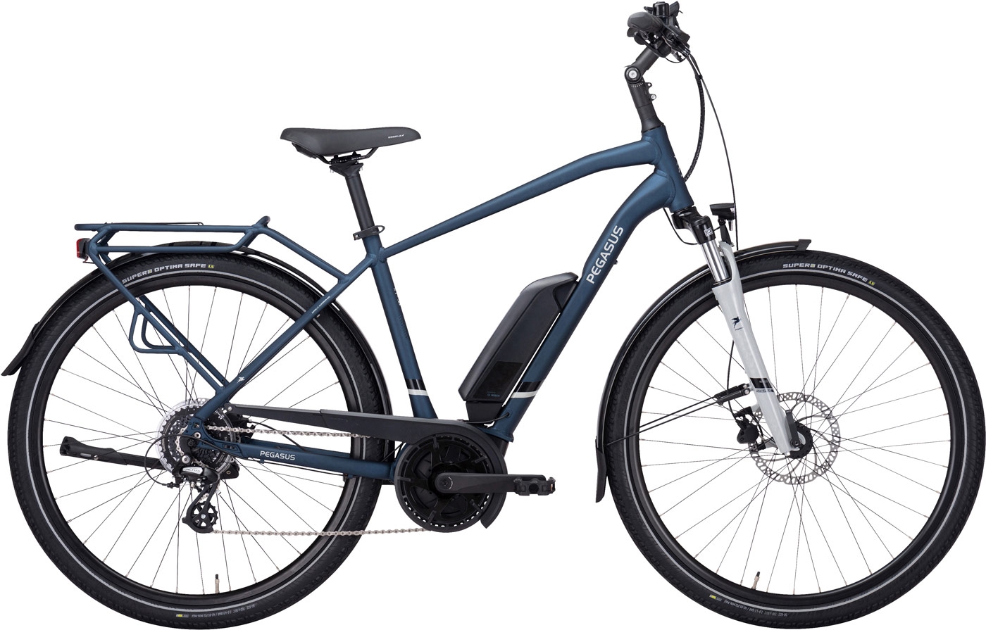 Herren e-Bike  Pegasus Solero E8 Plus Herren blau (Akkukapazität: Bosch 400 Wh / Rahmenh. Pegasus: 60 cm | Körpergrösse ab 190 cm) von Pegasus