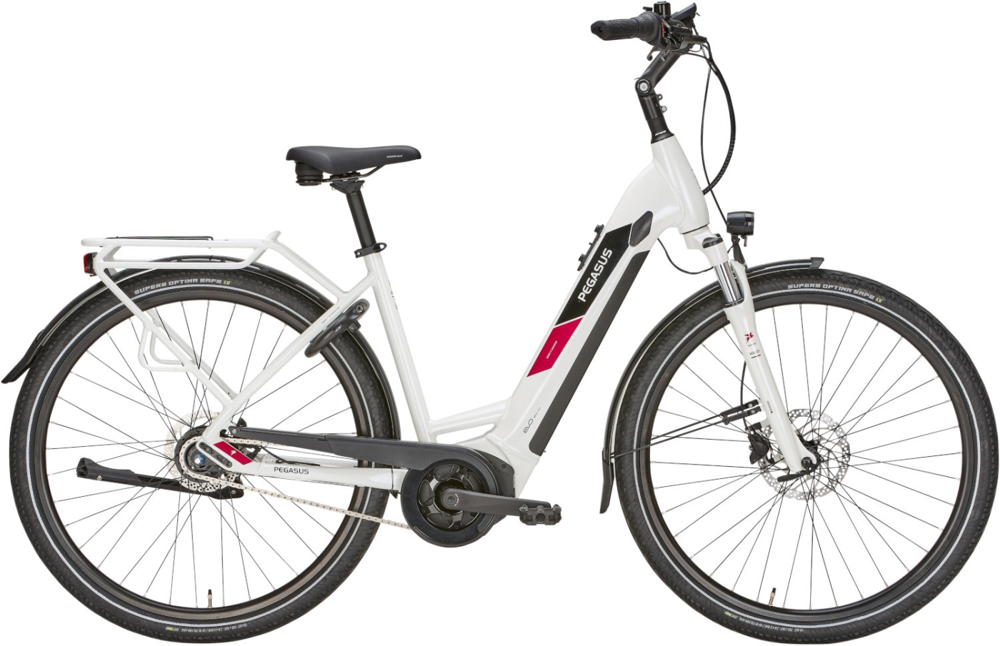 Unisex E-Bike  Pegasus Solero EVO 8R Wave weiß . 2023 (Akkukapazität: Bosch 400 Wh / Rahmenh. Pegasus: 50 cm | Körpergrösse 160 - 170 cm) von Pegasus