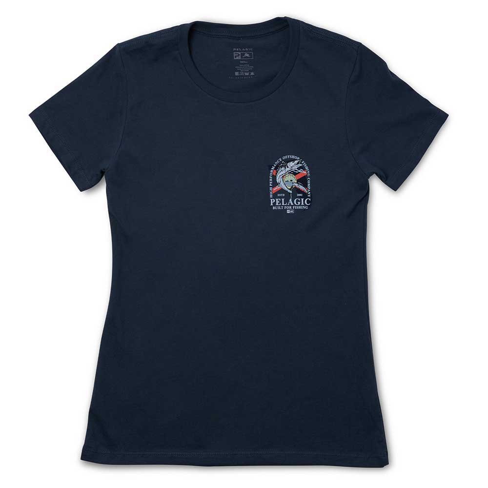 Pelagic Wahoo Fl Premium Short Sleeve T-shirt Blau M Frau von Pelagic