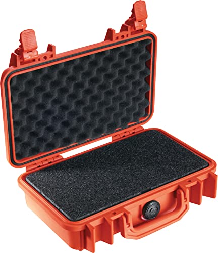 PELI Protector 1170 Schutzkoffer für Sicheren Transport von Kameraausrüstung, IP67 Wasserdicht, 3L Volumen, Mit Schaumstoffeinlage (Anpassbar), Orange von PELI