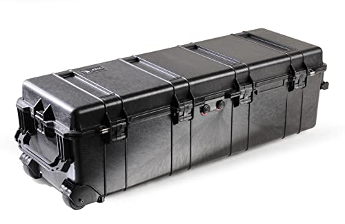 PELI 1740 Großer, Langer Koffer für Bohrgeräte und Stative, IP67 Wasser- und Staubdicht, 105L Capacity, Ohne Schaum, Farbe: Schwarz von PELI