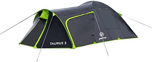Peme Unisex-Adult Campingzelt Taurus 3, Black and Green, One Size von Peme