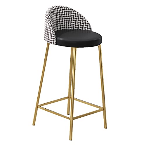 PenKee Bar Height Bar Stools with Back, 30 inch Tall Stools for Kitchen Island, Modern Upholstered Faux Leather Bar Chairs, High Upholstered high Stool, 330LBS Bear Capacity (Black Gold L von PenKee